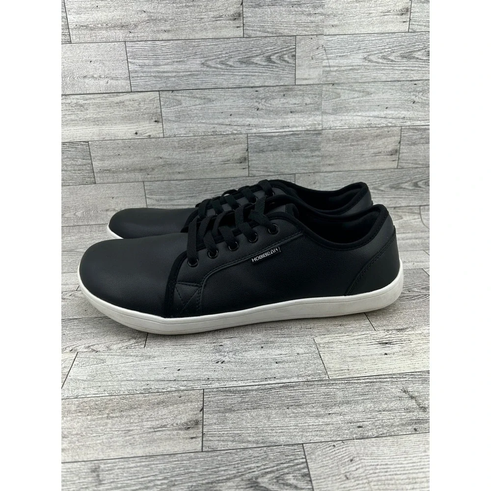 HobiBear Black Leather Lace Up Casual Sneakers Shoes Men Size‎ EU 47 US 13
